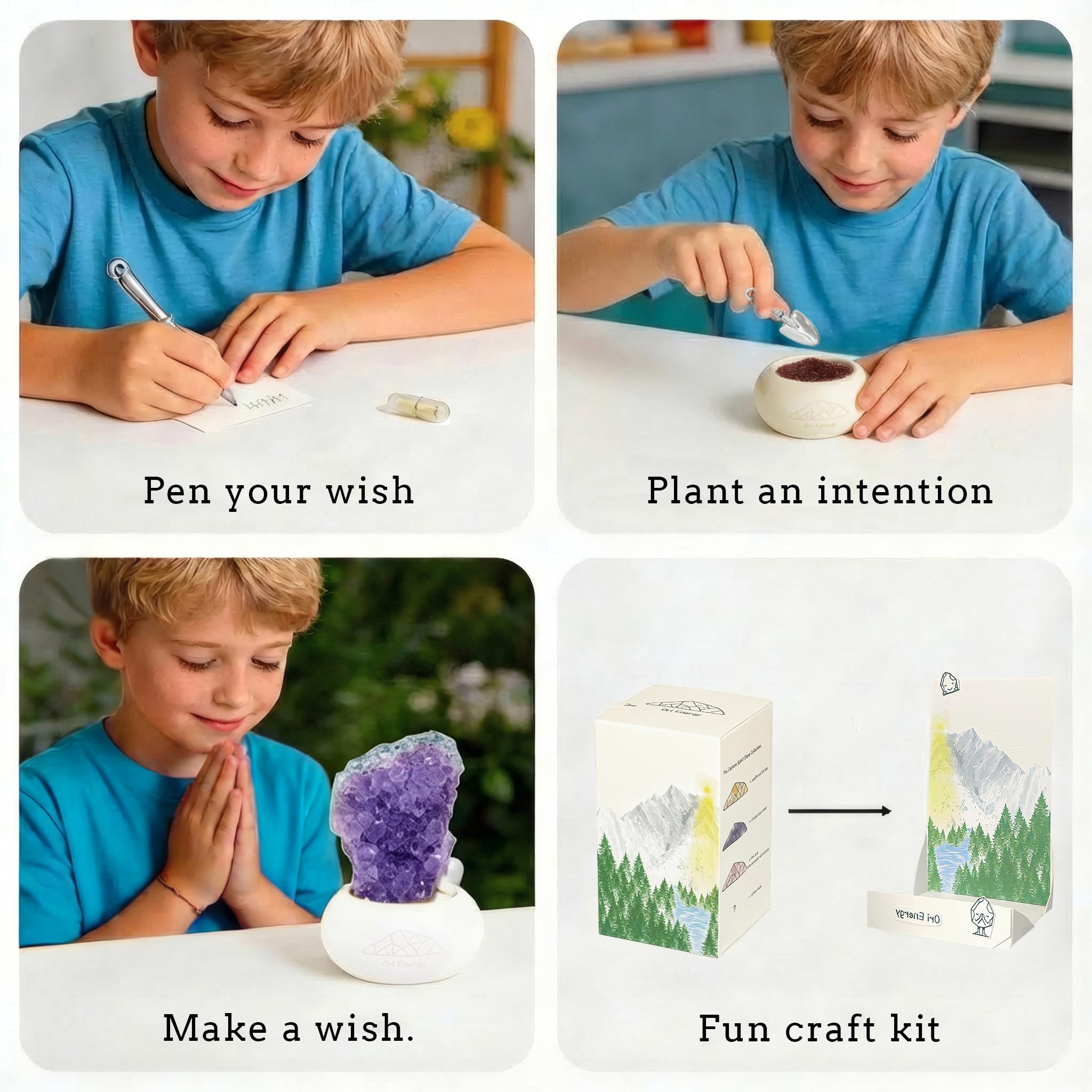 Ori Energy Amethyst Wisdom Altar Kit handcrafted base enhances mindful setup