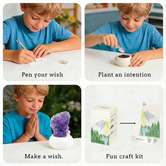 Ori Energy Amethyst Wisdom Altar Kit handcrafted base enhances mindful setup