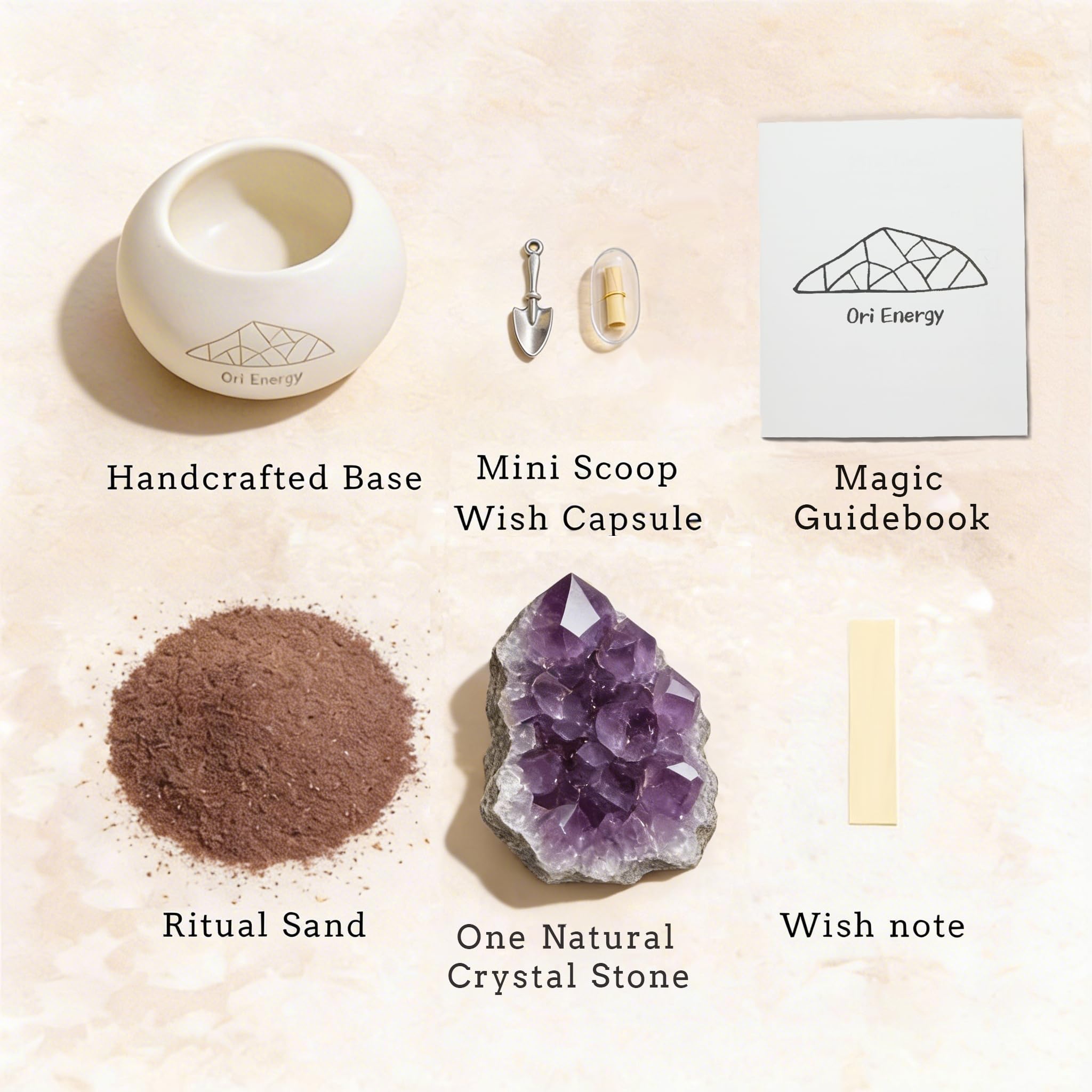 Ori Energy Amethyst Wisdom Altar Kit wish note for study goals