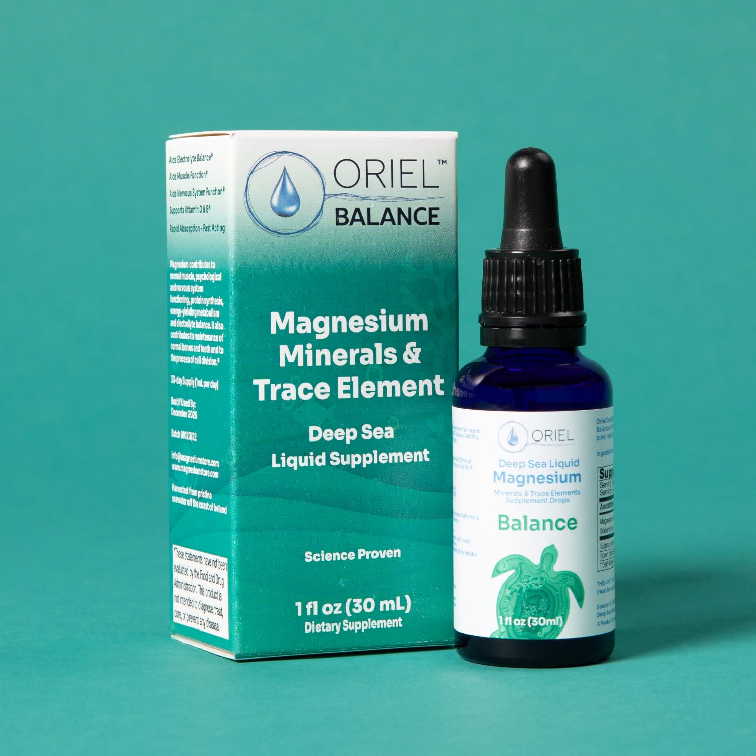 Oriel Magnesium Drops pour image — easy to dose for daily use.