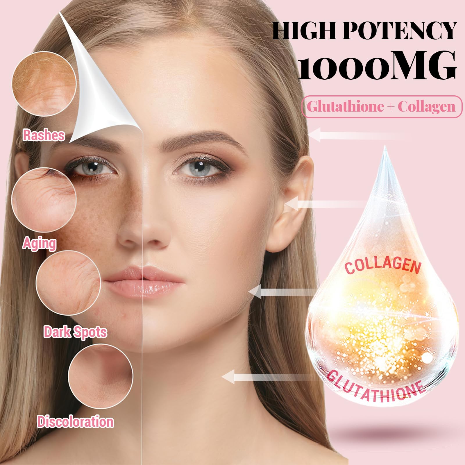 Orinthalixium vegan collagen booster blend graphic highlighting skin vitality.