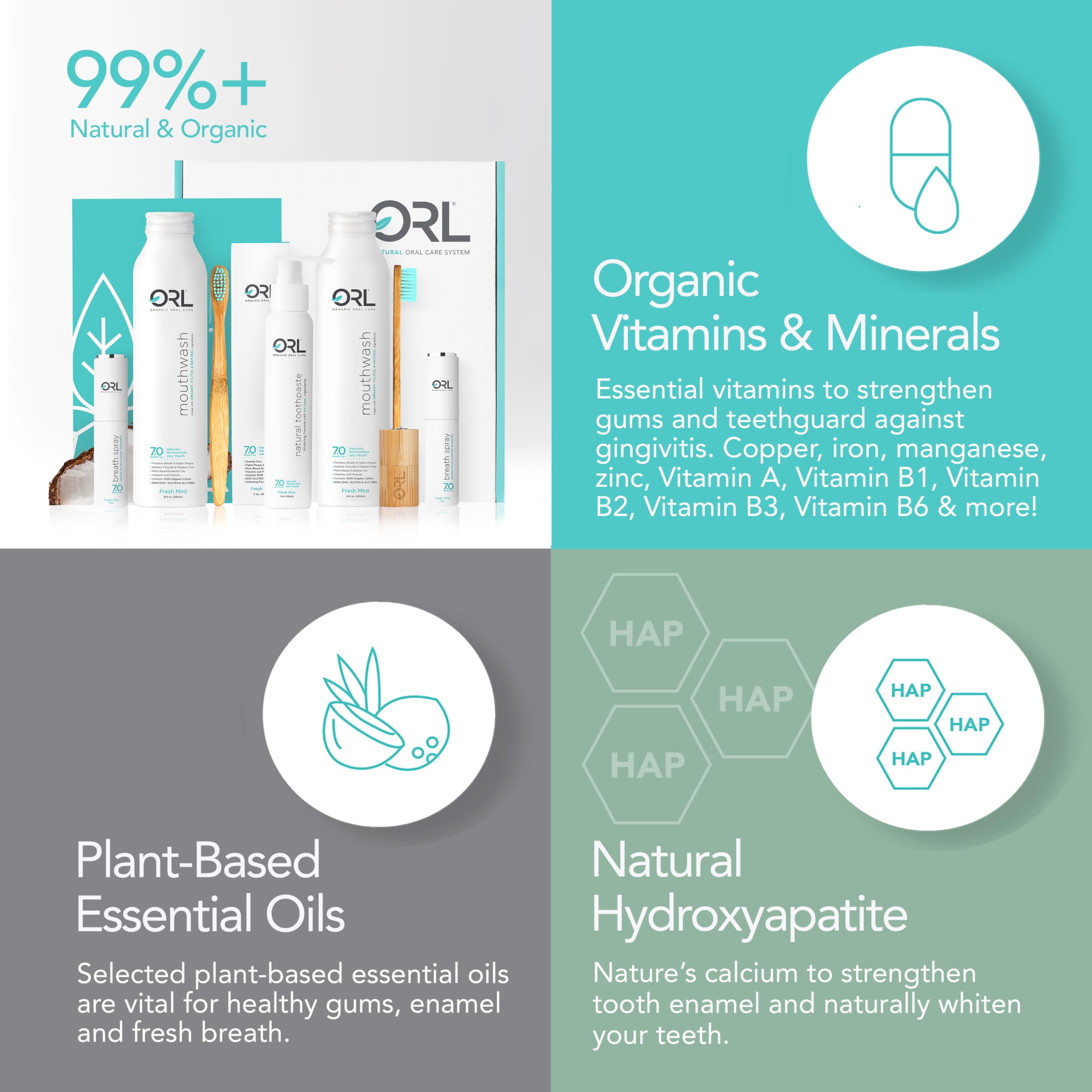 Orl bamboo toothbrushes with soft bristles for comfortable daily cleaning