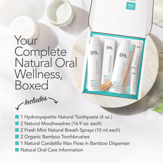 Orl fluoride-free toothpaste close-up, fresh mint flavor for daily brushing