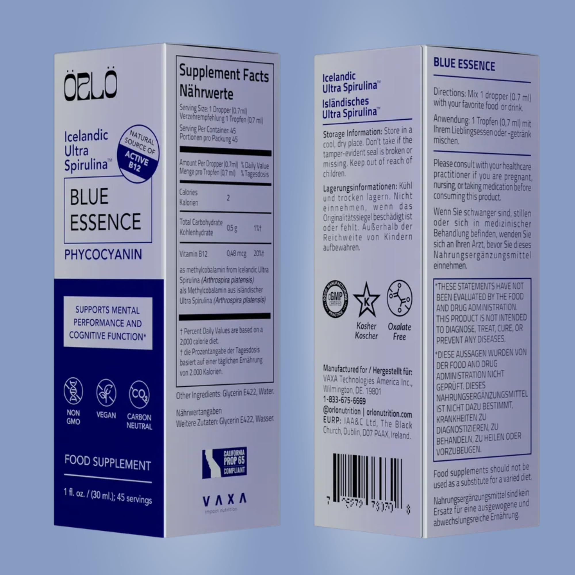 Orlo Blue Essence carbon-negative farming scene under geothermal Icelandic waters.