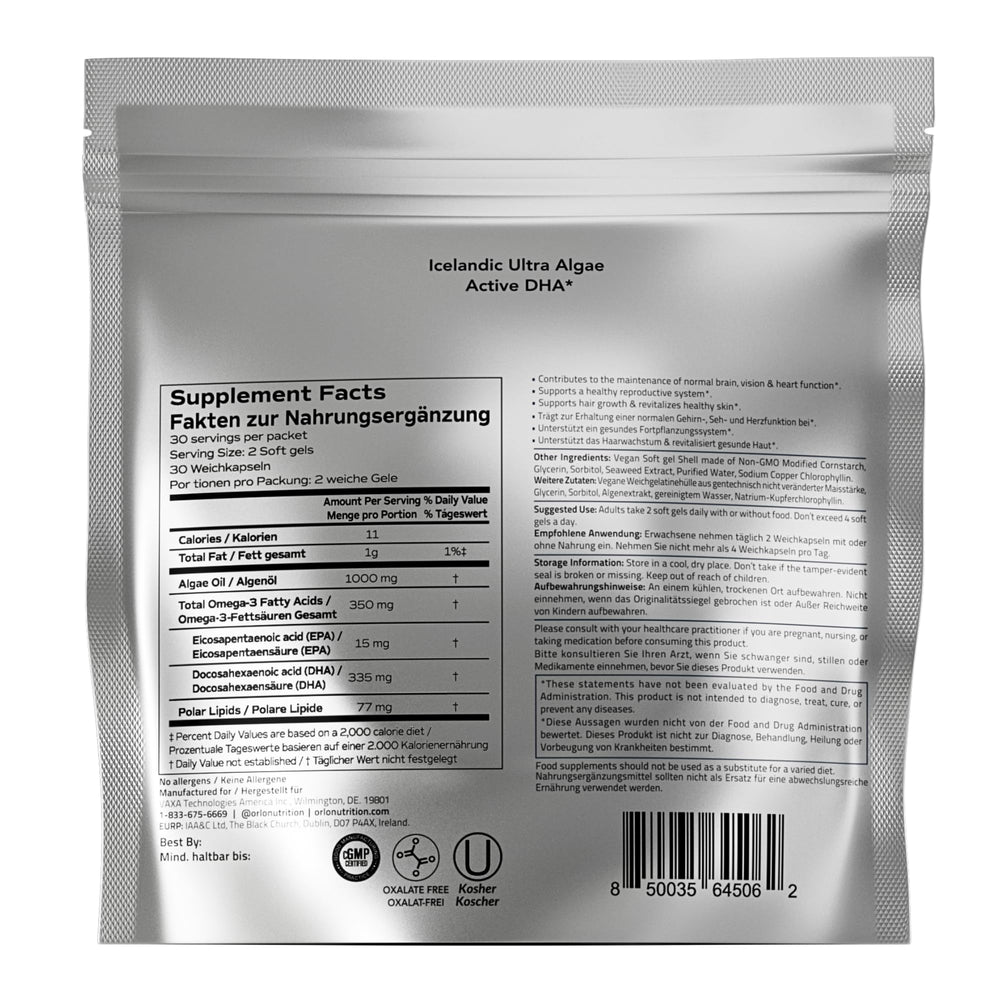 Premium Orlo jar on a clean surface highlighting Nordic omega-3