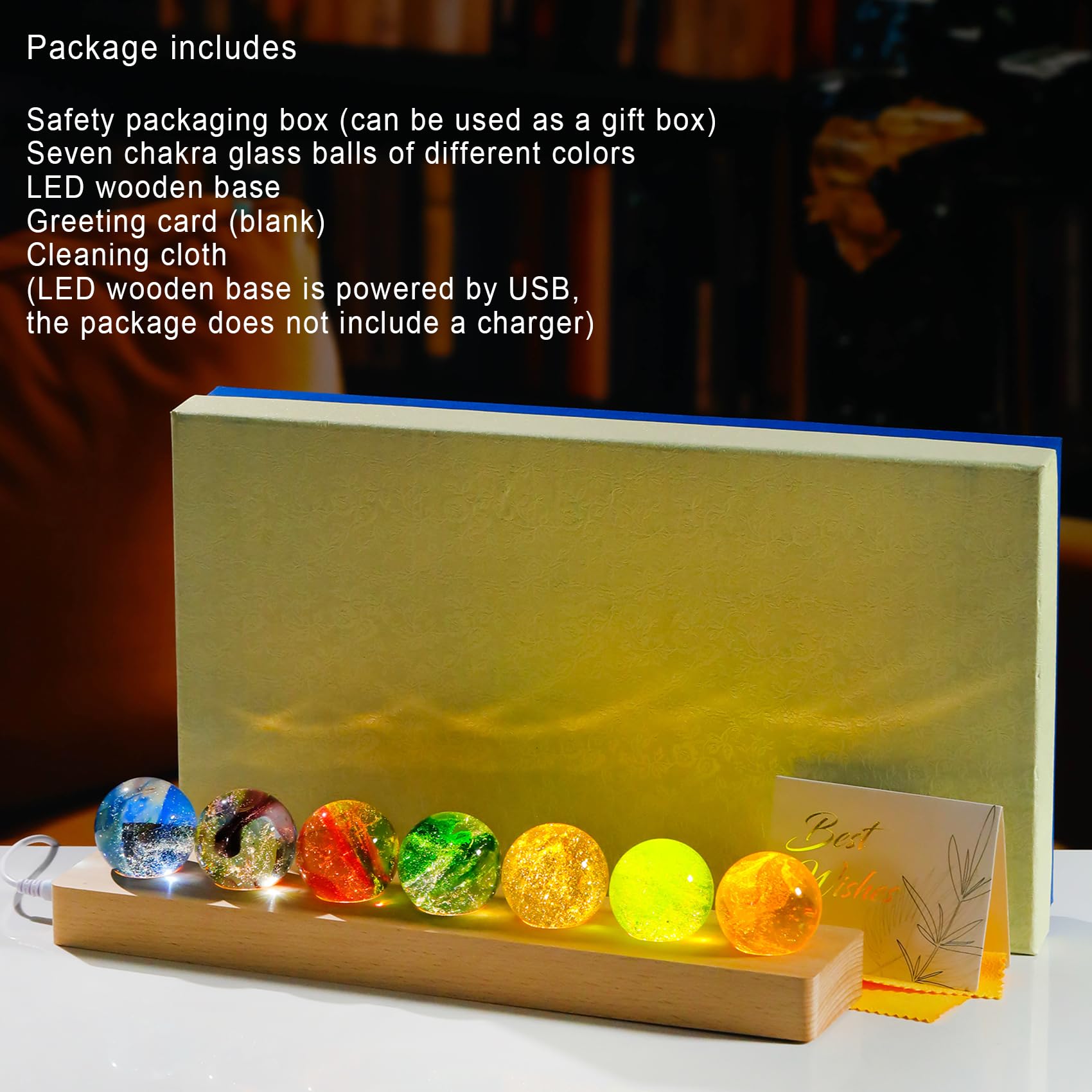Ornalrist gift ready crystal ball set with card makes a thoughtful present for friends.