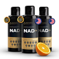 Orphira Liquid NAD+ bottle with easy dosing for daily energy support