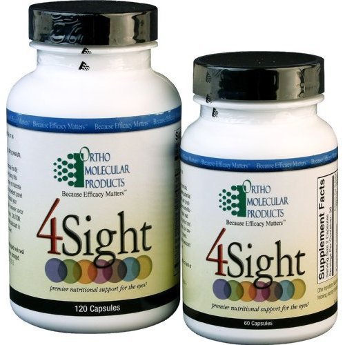 Ortho Molecular 4 Sight capsules closeup showing a convenient daily supplement for adults.