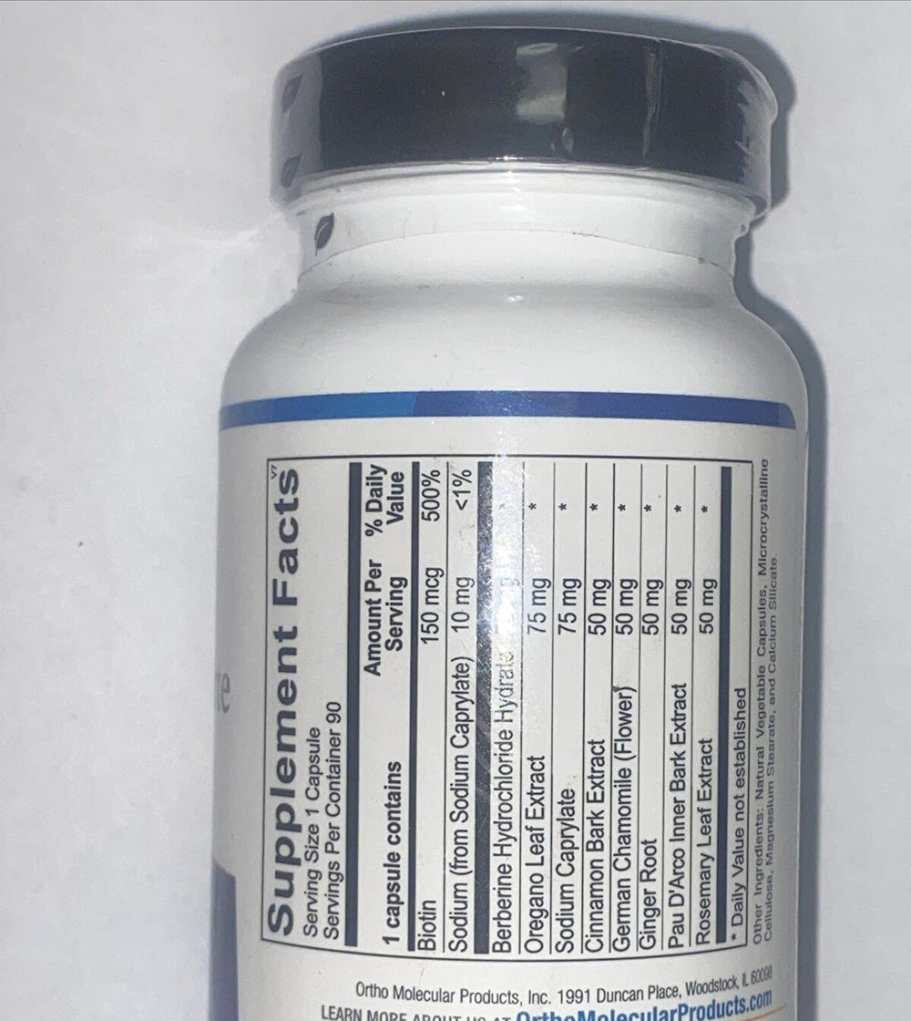 Ortho Molecular 5A Candicid Forte capsules ready for daily GI comfort
