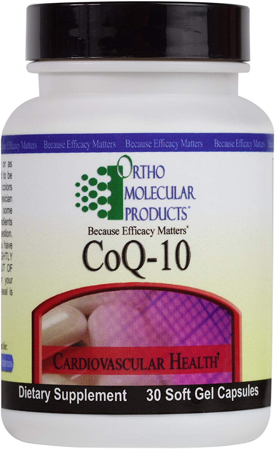 Ortho Molecular CoQ-10 100 mg bottle front view for daily energy support