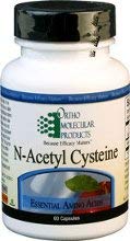 Ortho Molecular NAC bottle front for daily antioxidant support and mucolytic potential