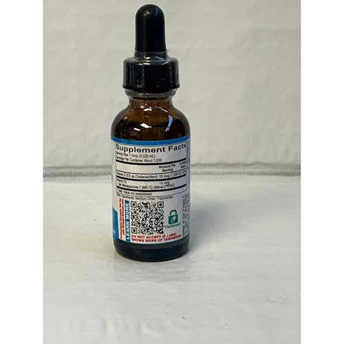 Ortho Molecular liquid Vitamin D3 with K2 dosage scoop image highlighting easy dosing