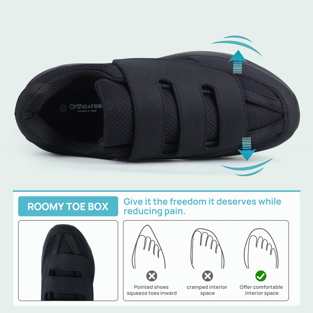 Ortho+rest non-slip sole provides reliable traction on varied surfaces.