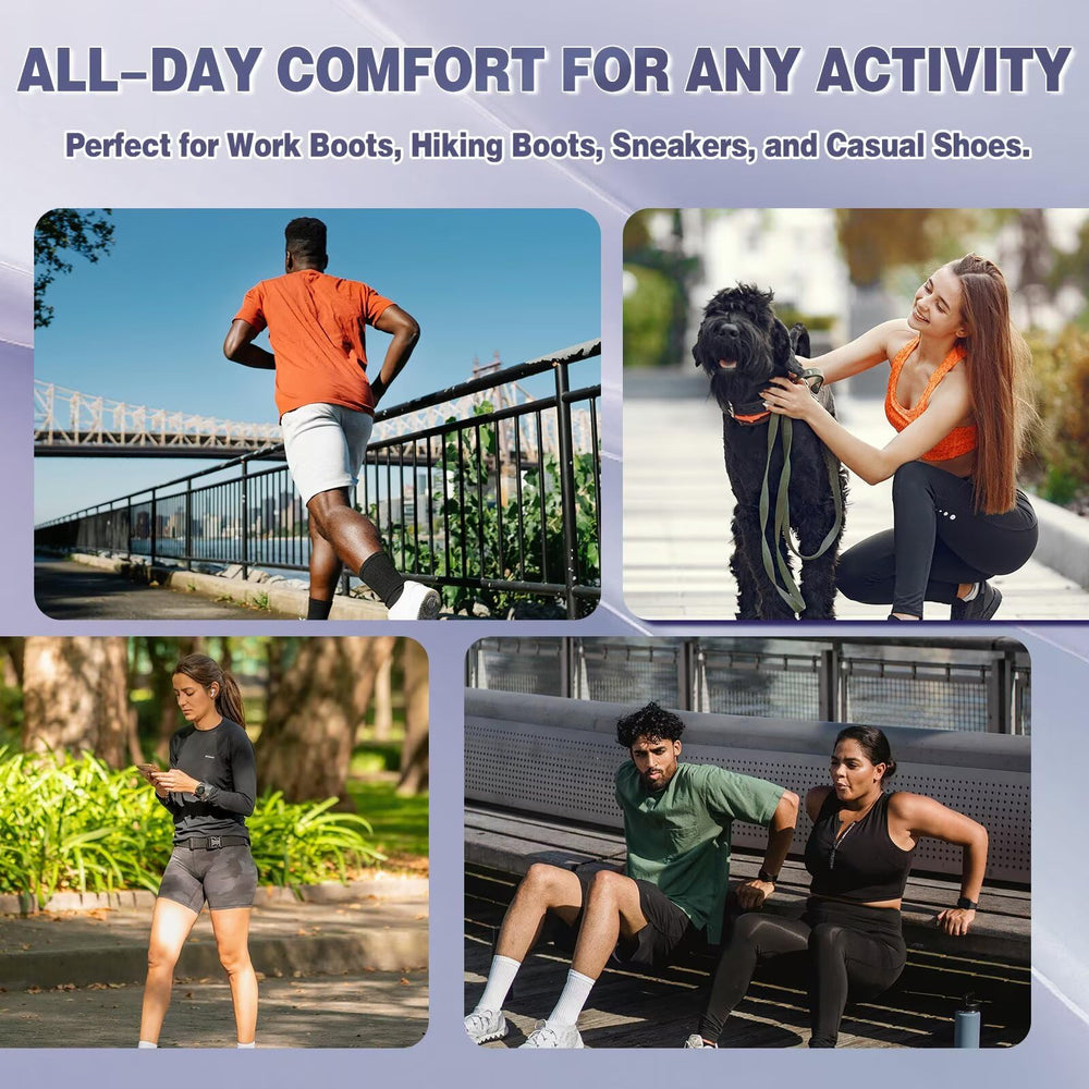 OrthoComfoot breathable fabric cover keeps feet cool and dry all day.