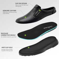 OrthoComfoot cushion outsole with EVA and rubber for traction.