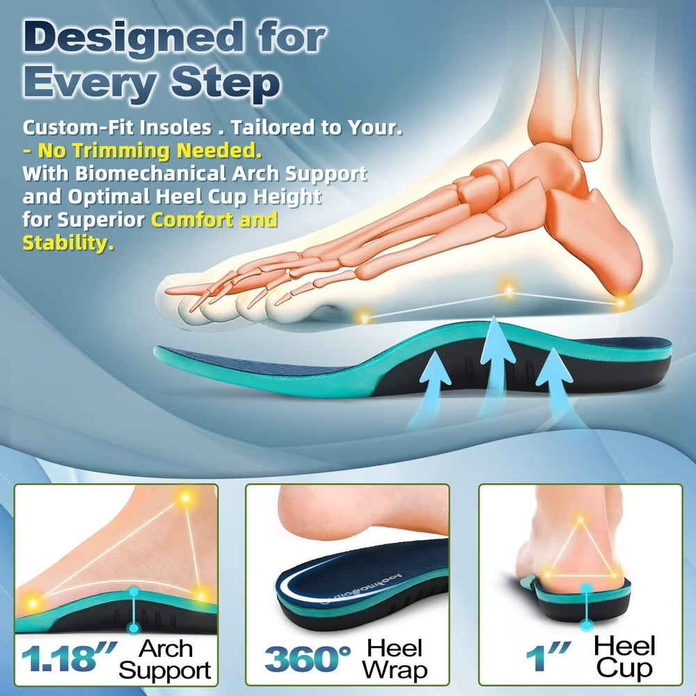 OrthoComfoot insoles feature breathable-odor-control-layer for cool, fresh feet.