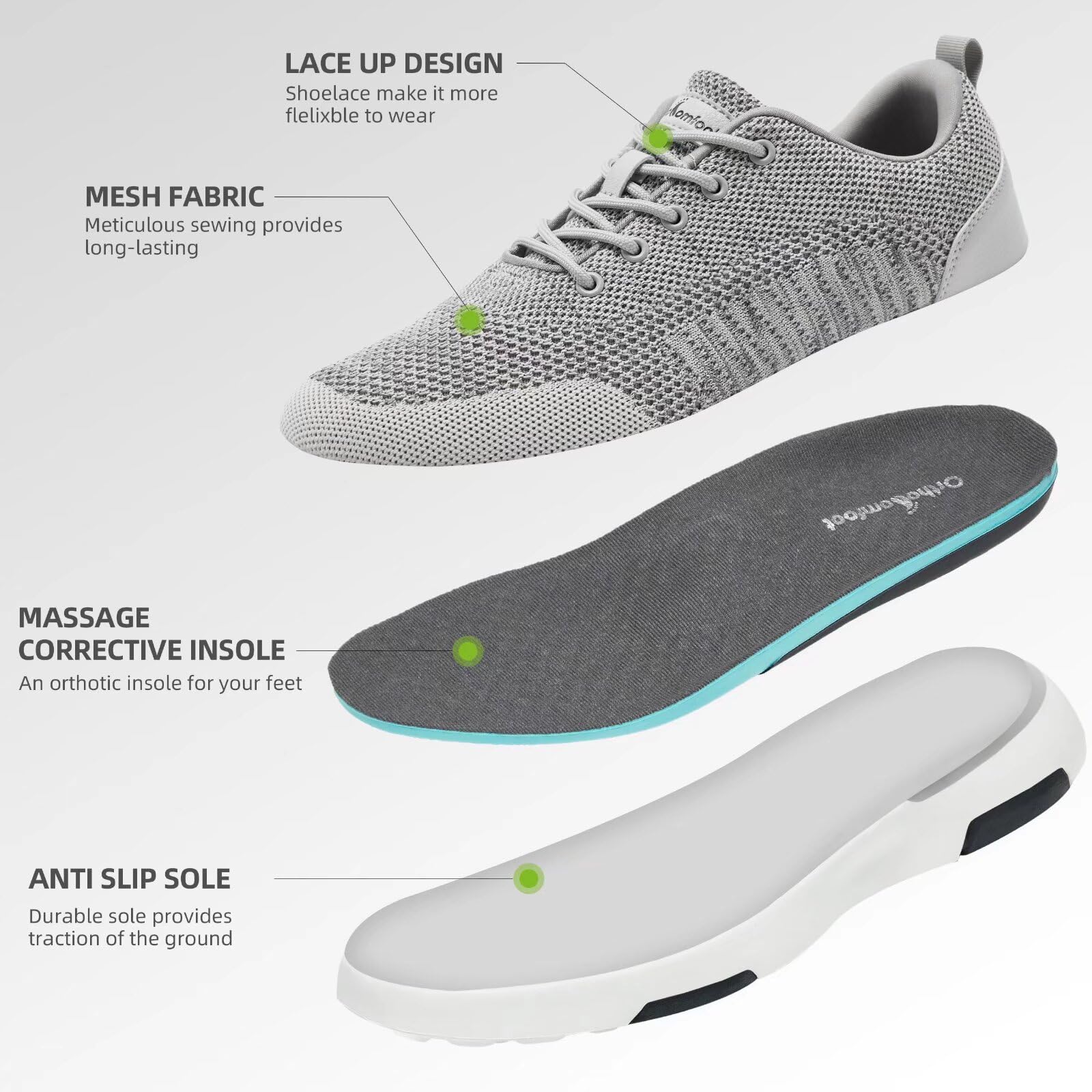 OrthoComfoot lace-up-fit sneaker customizable secure fit