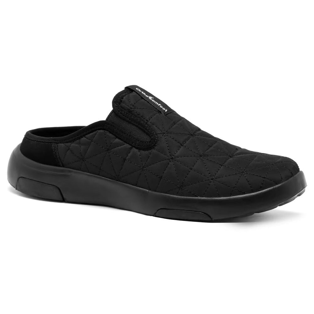 OrthoComfoot men's loafers upper detail with breathable suede for all-day comfort.
