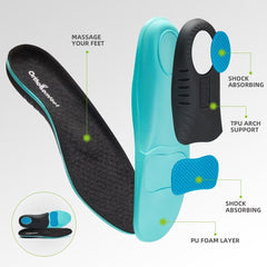OrthoComfoot cushion outsole with EVA and rubber for reliable traction