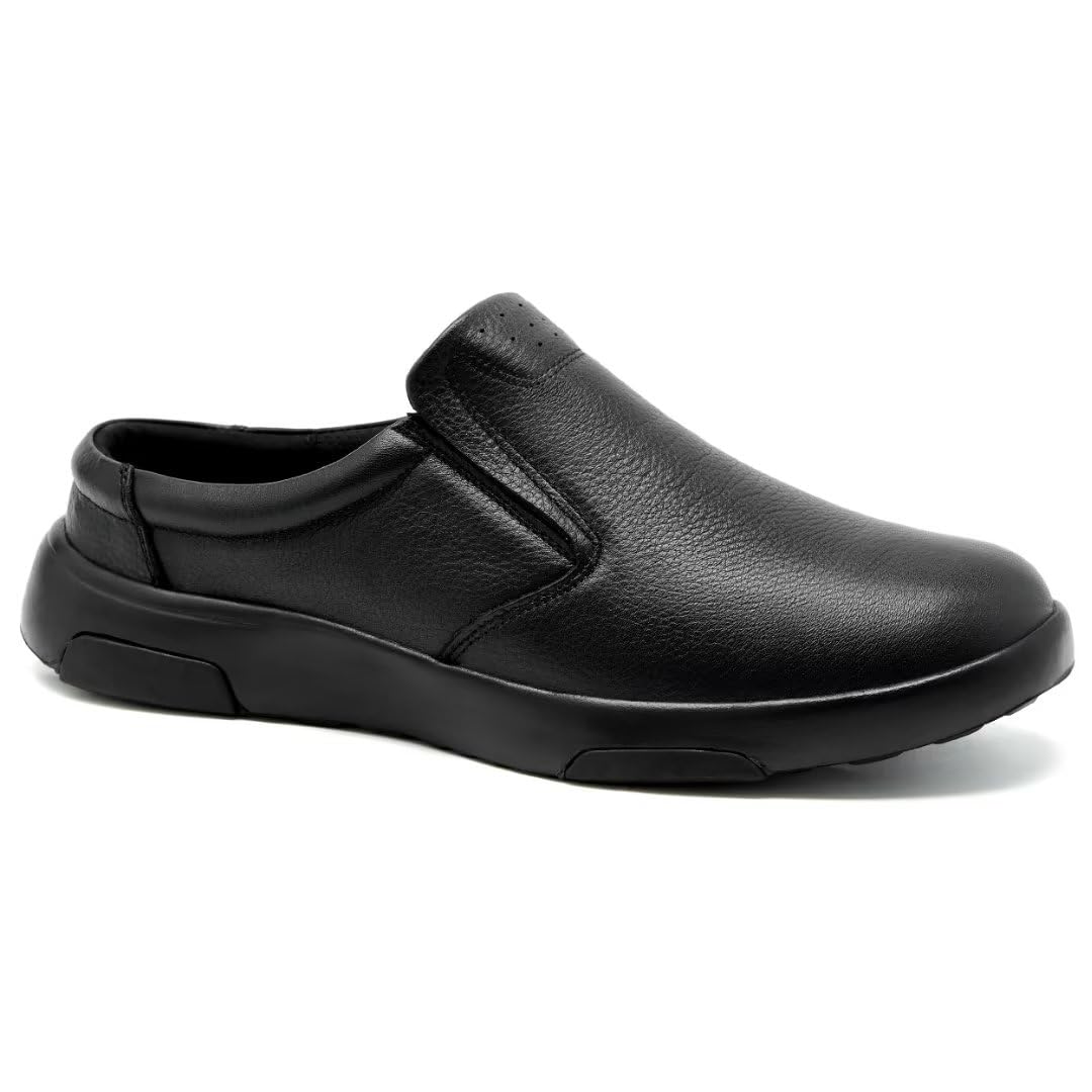 OrthoComfoot men's oxford leather upper for formal wear and durable comfort.