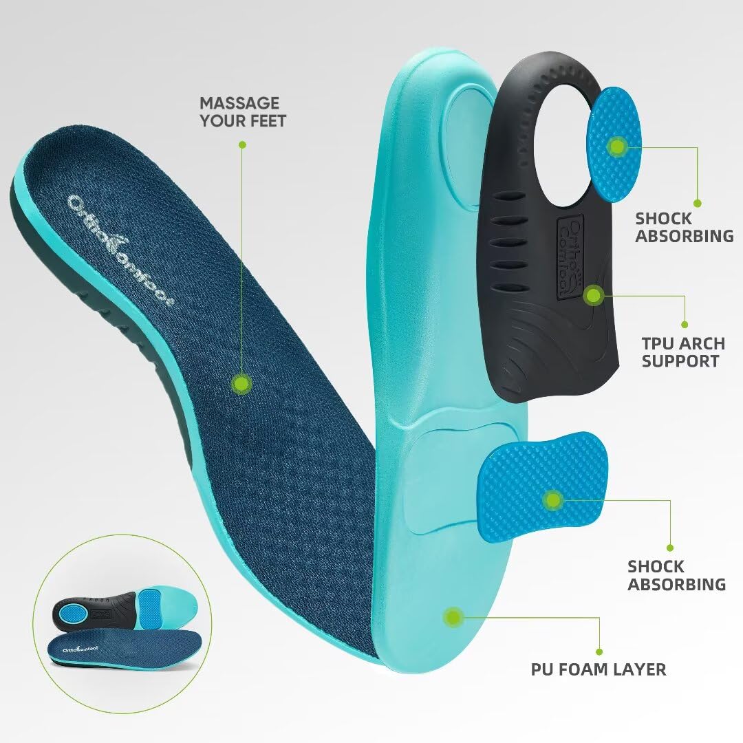 Non-slip rubber outsole on OrthoComfoot walking shoes for traction