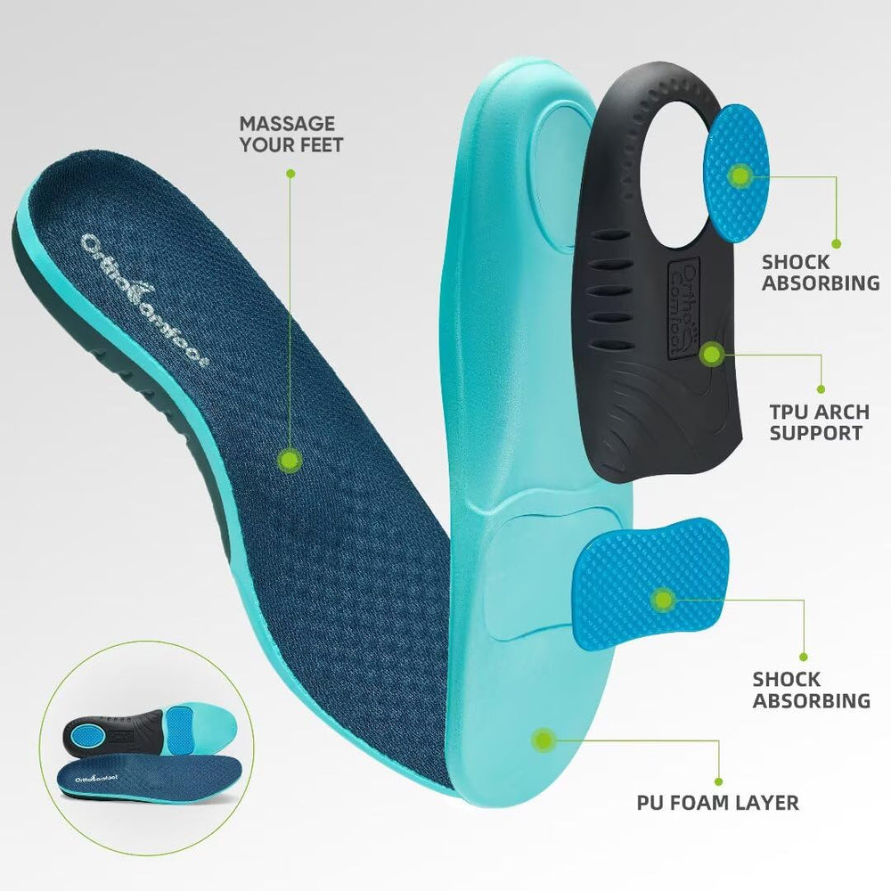 Non-slip rubber outsole on OrthoComfoot walking shoes for traction