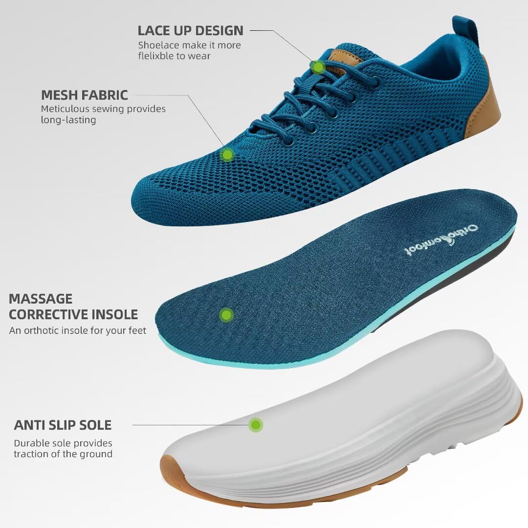 Removable soft insole in OrthoComfoot blue sneakers