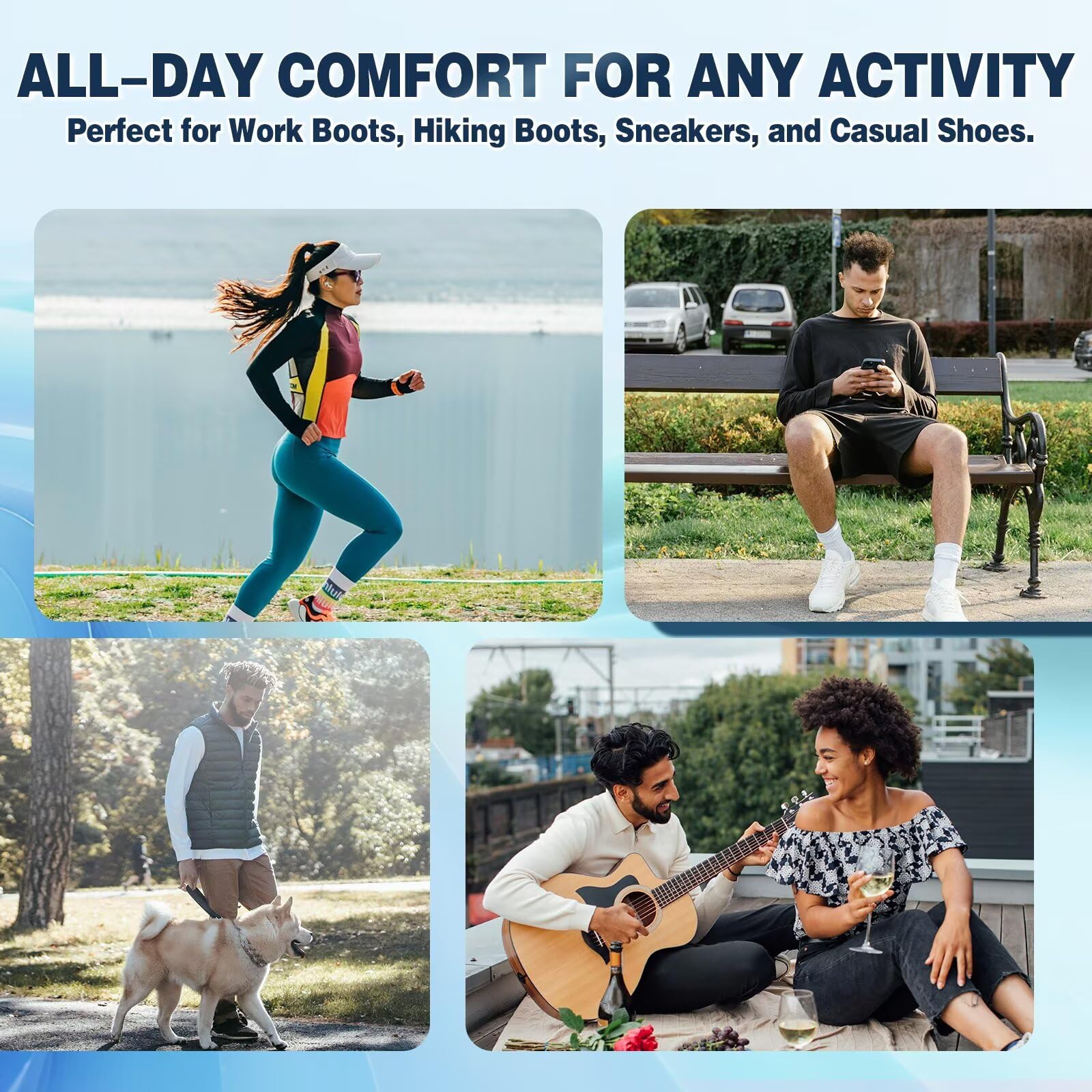 OrthoComfoot running shoe insert in sneakers upgrades comfort instantly.
