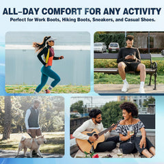 OrthoComfoot insoles fit sneakers, cross-trainers, hiking boots, and court shoes.
