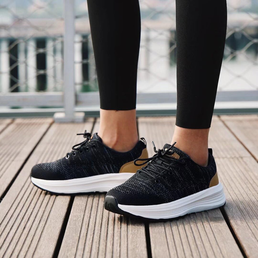 OrthoComfoot orthopedic walking shoes top view highlighting breathable mesh and secure fit for daily wear