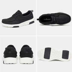 Black orthotic loafers from OrthoComfoot suitable for walking and daily wear
