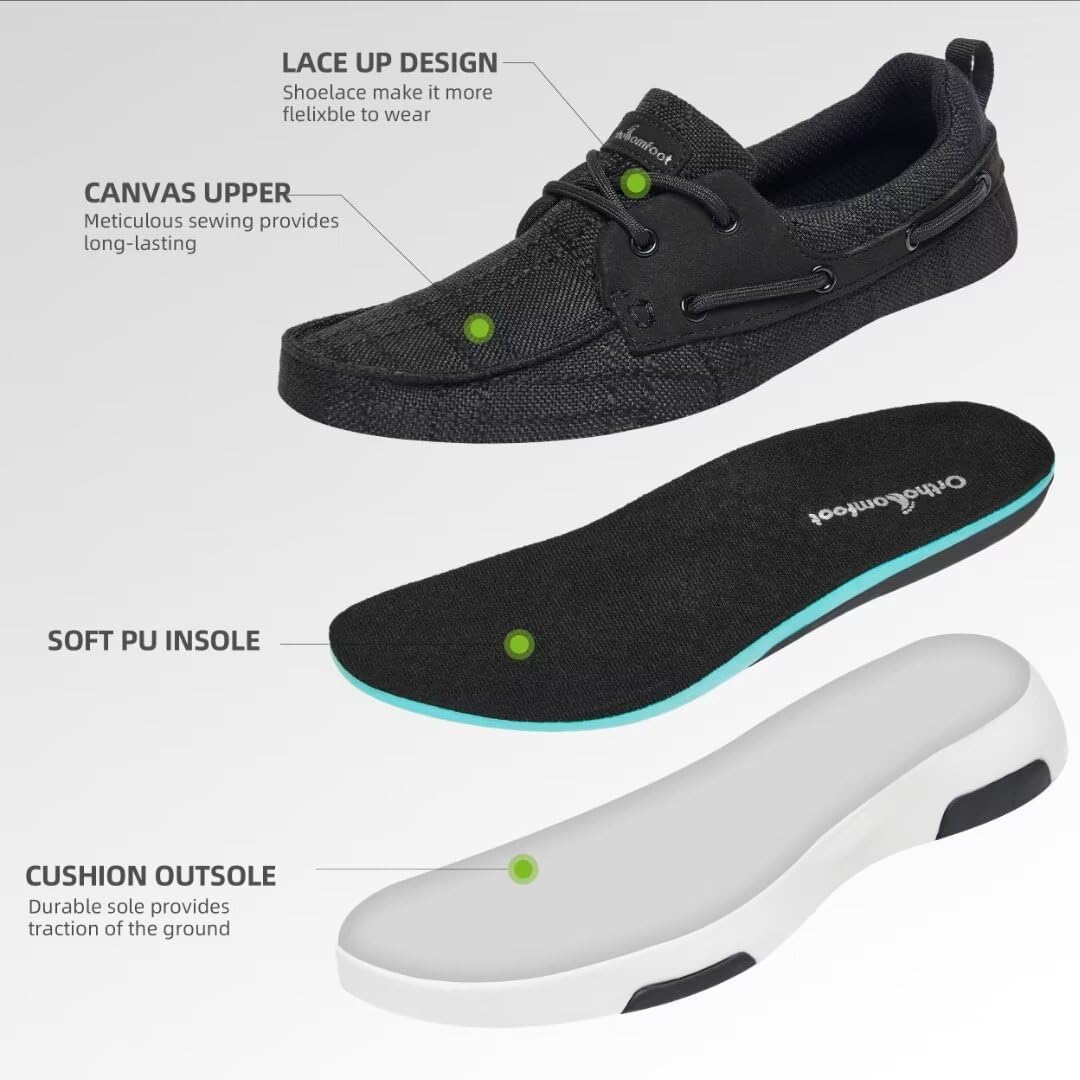 Velvet-lined interior of OrthoComfoot shoe for a soft, comfortable feel