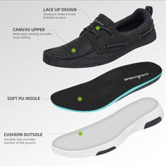 Velvet-lined interior of OrthoComfoot shoe for a soft, comfortable feel