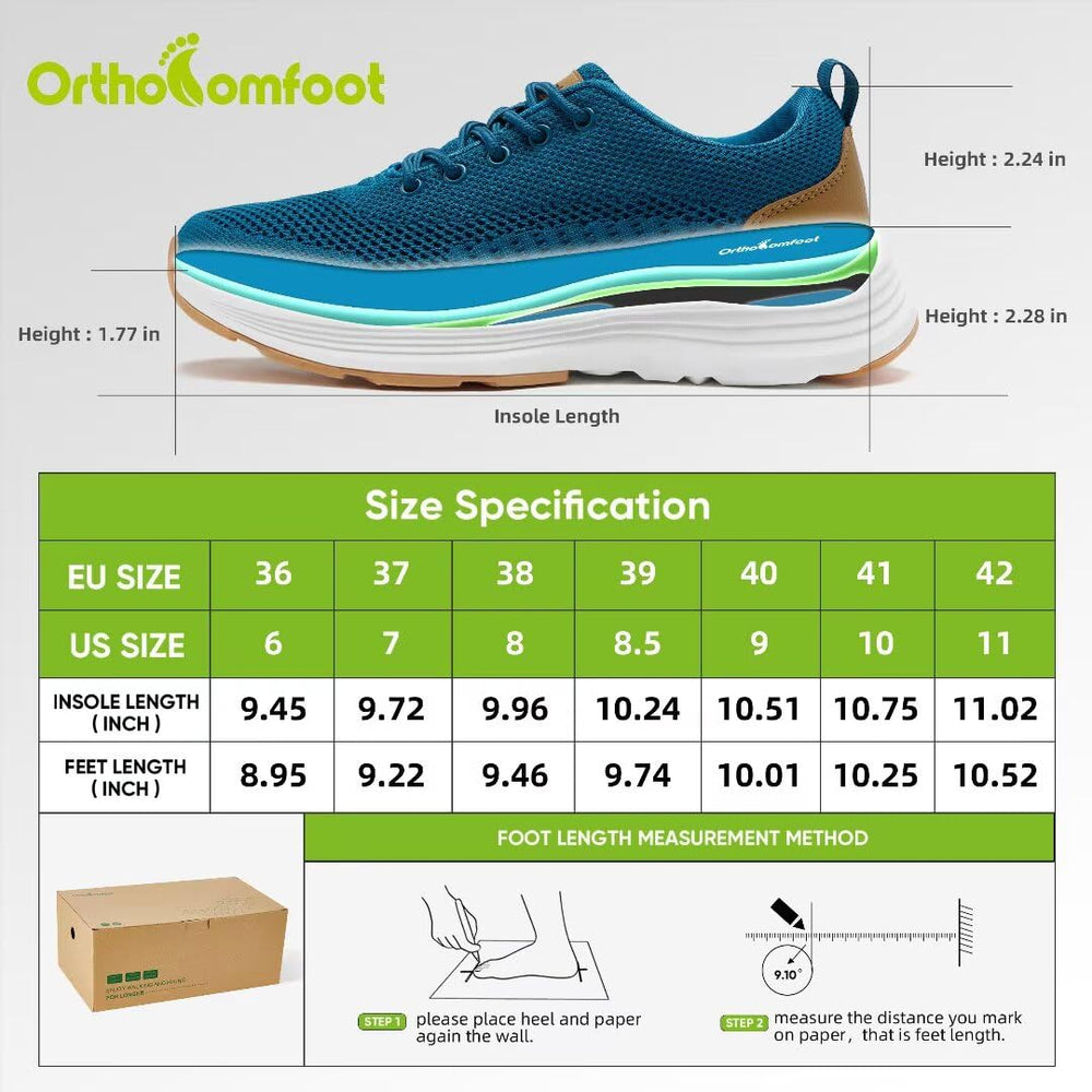 Lace-up closure on OrthoComfoot women's sport shoe for a secure fit