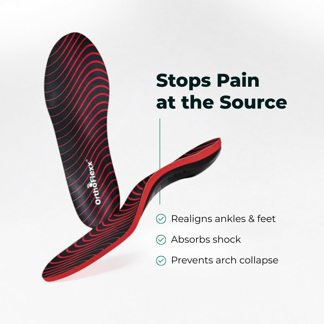 OrthoFlexx insoles use durable materials for long-lasting comfort.