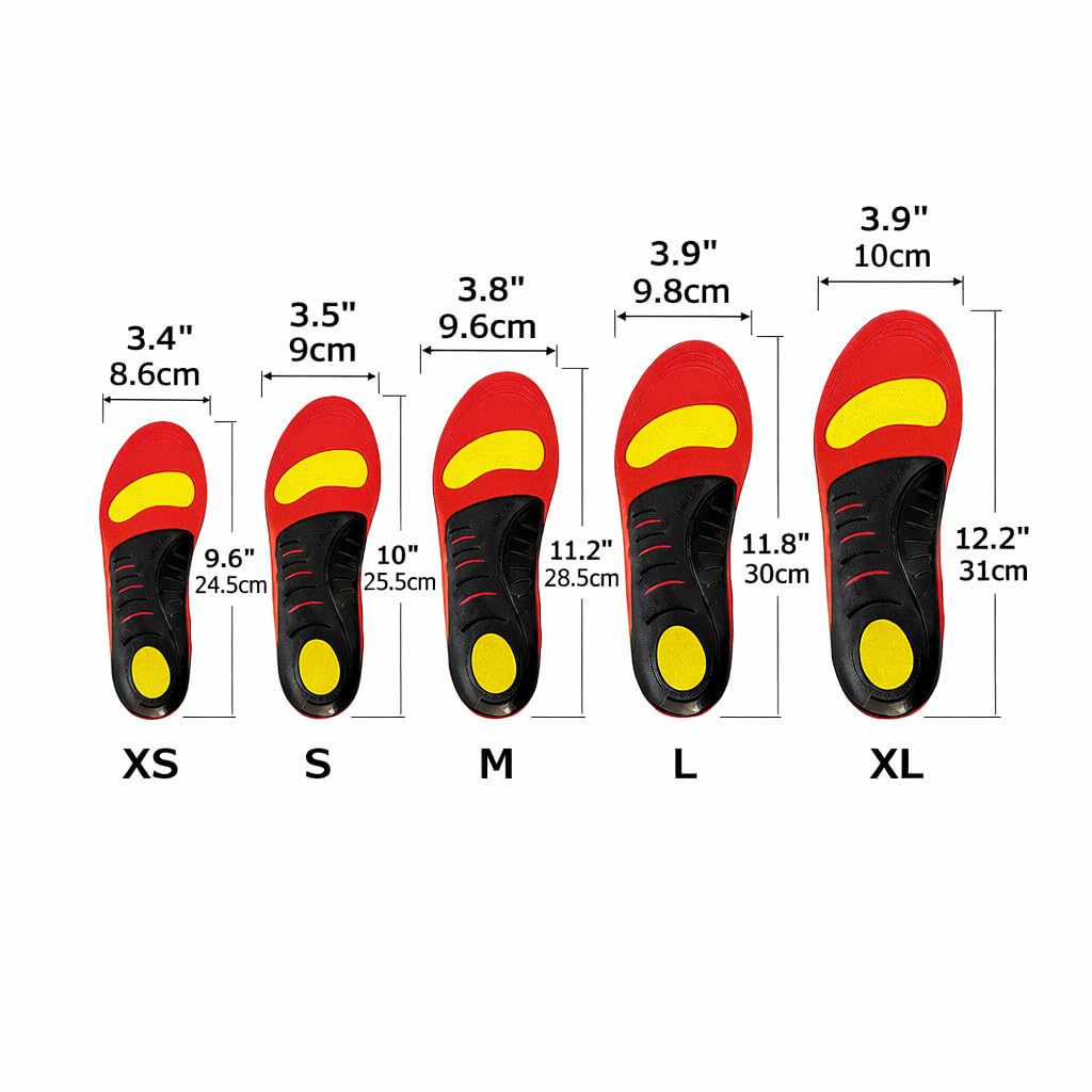 OrthoFlexx insoles in XL size offer roomy arch support for larger feet.