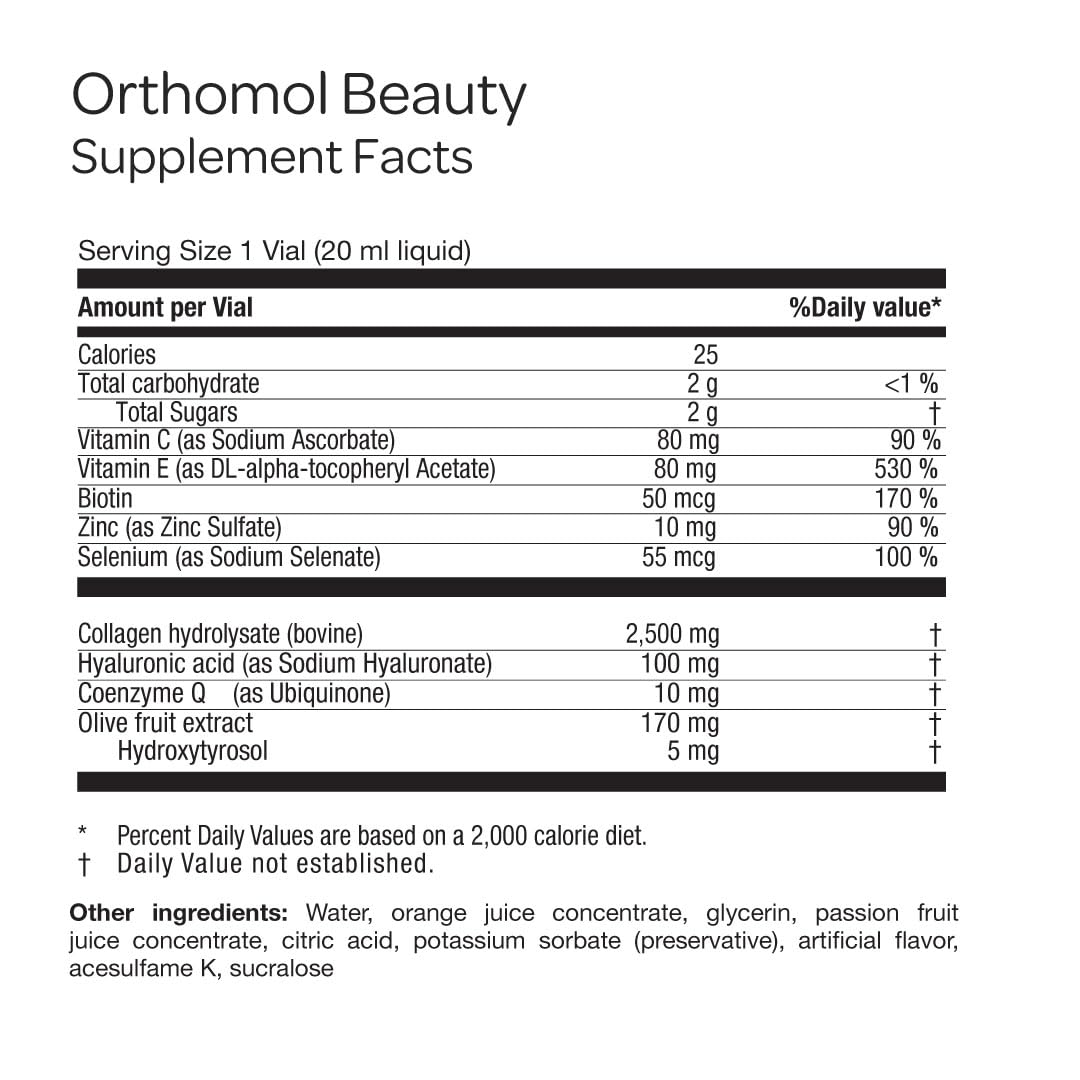 Orthomol Beauty Vial hands holding bottle for everyday beauty routine.
