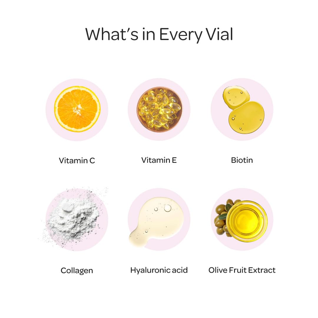 Orthomol Beauty Vial label closeup highlighting gluten-free formulation.