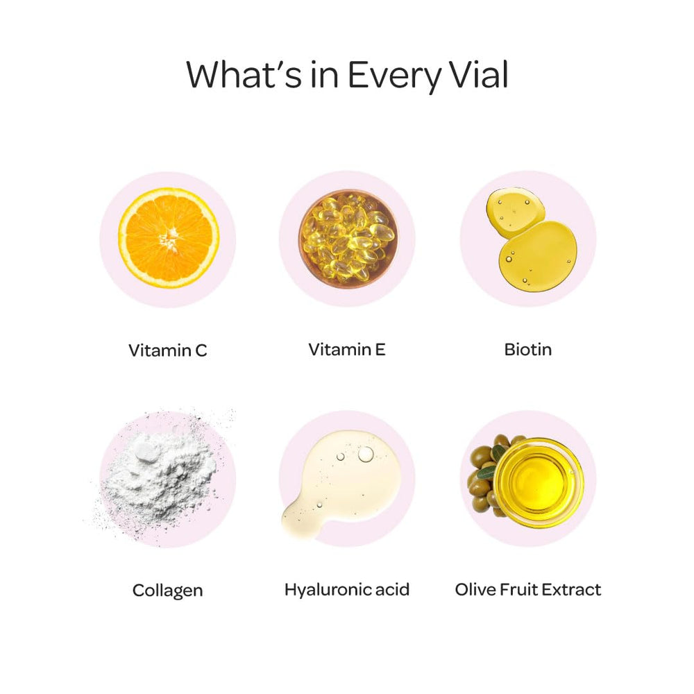 Orthomol Beauty Vial label closeup highlighting gluten-free formulation.