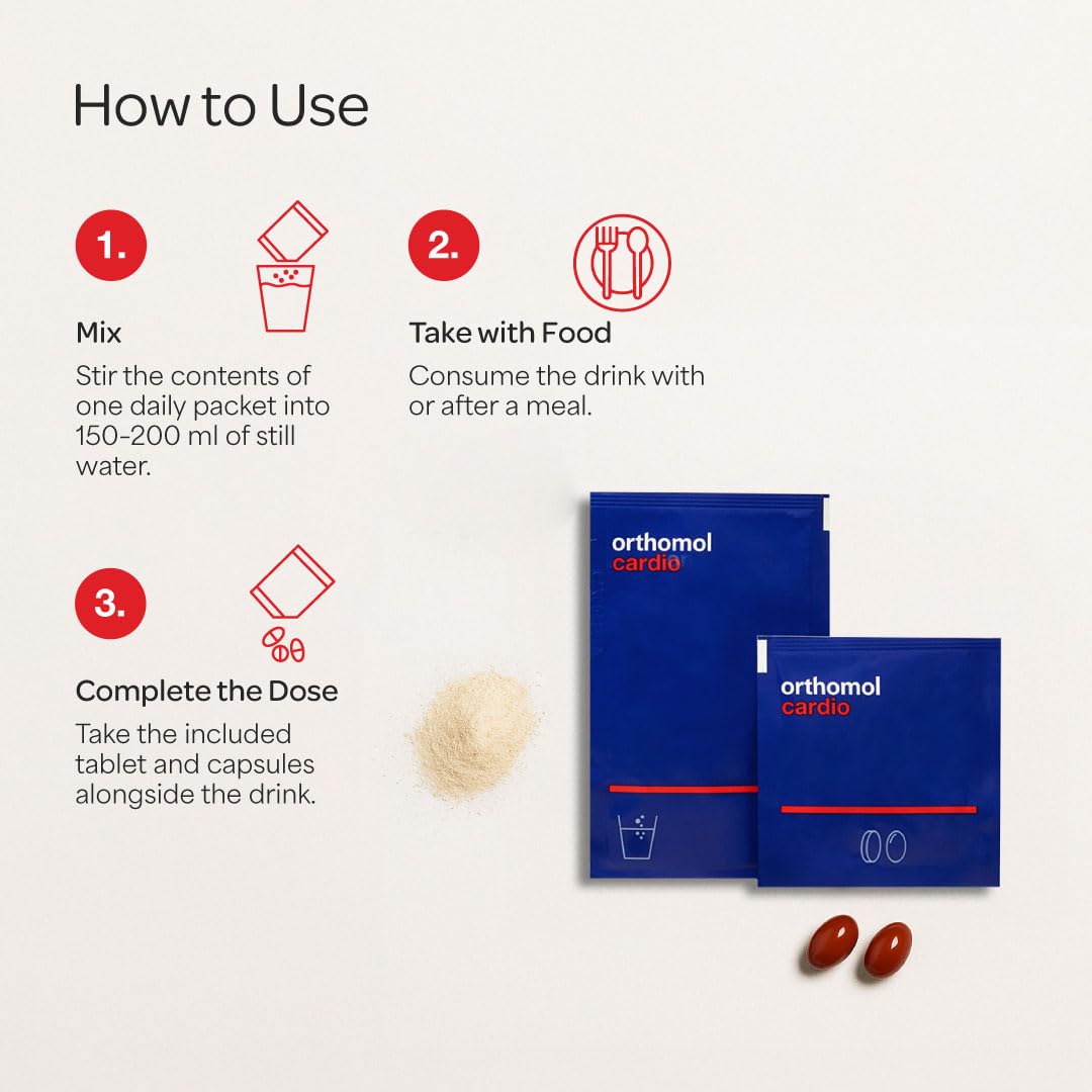 Orthomol Cardio capsules with grape seed extract for vascular support.
