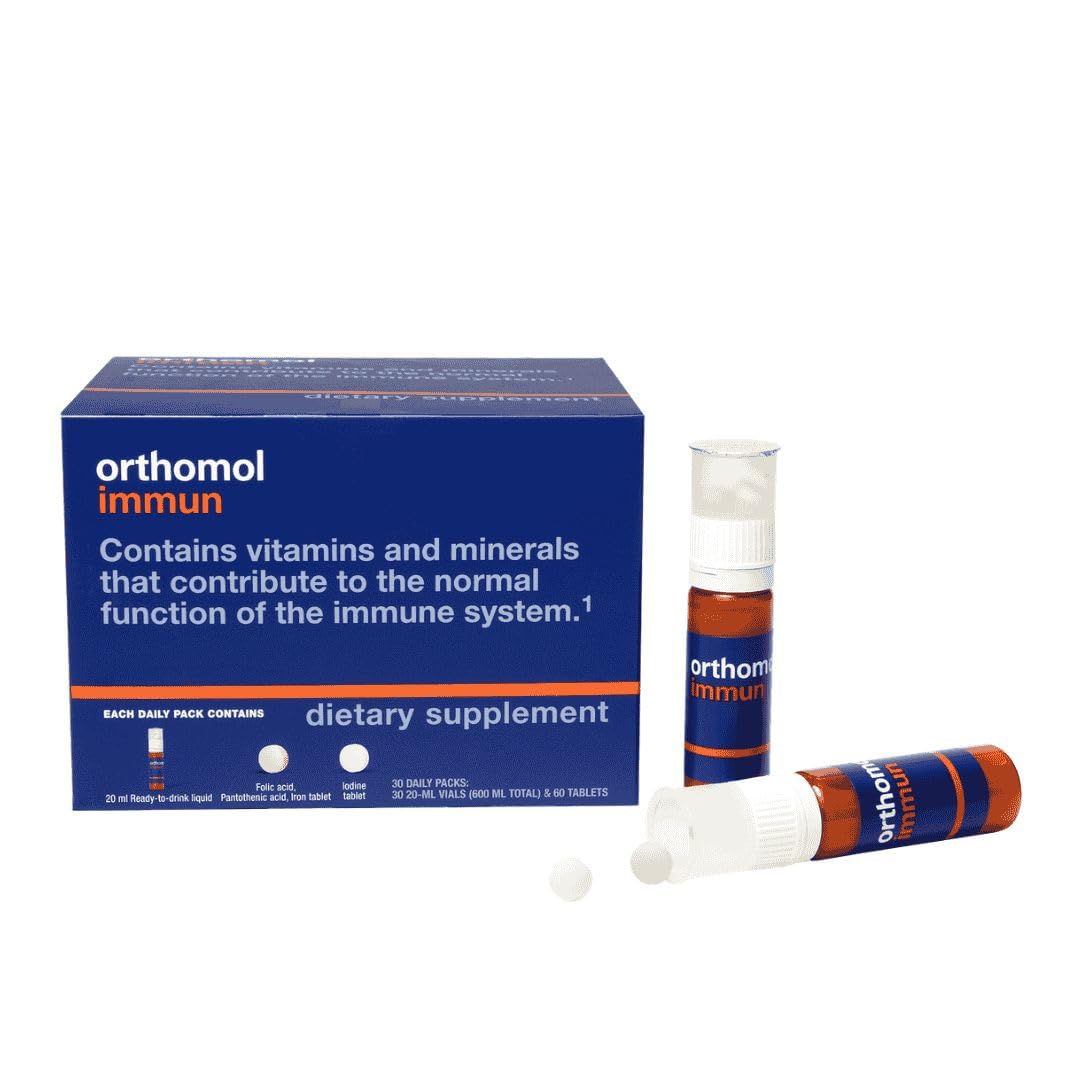 Orthomol Immun daily pack vial shows micronutrients for immune support