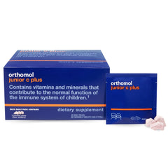 Orthomol Immun Junior C Plus wildberry bottle supports daily immune function.