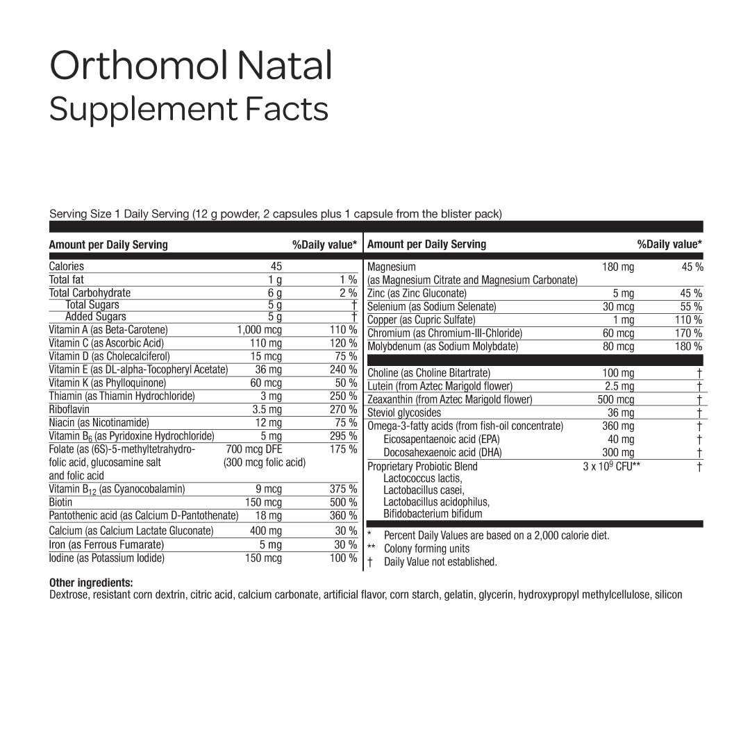 Orthomol Natal DHA/EPA capsules close-up illustrating omega-3 support