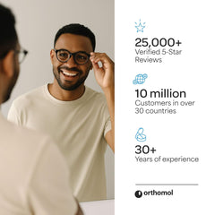 Orthomol Vision antioxidant blend image emphasizing cellular protection for eyes
