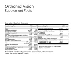 Orthomol Vision vitamin panel showing B vitamins for nervous system support