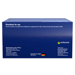 Orthomol Vital M vitamin C and B complex close-up showing essential micronutrients for everyday energy support