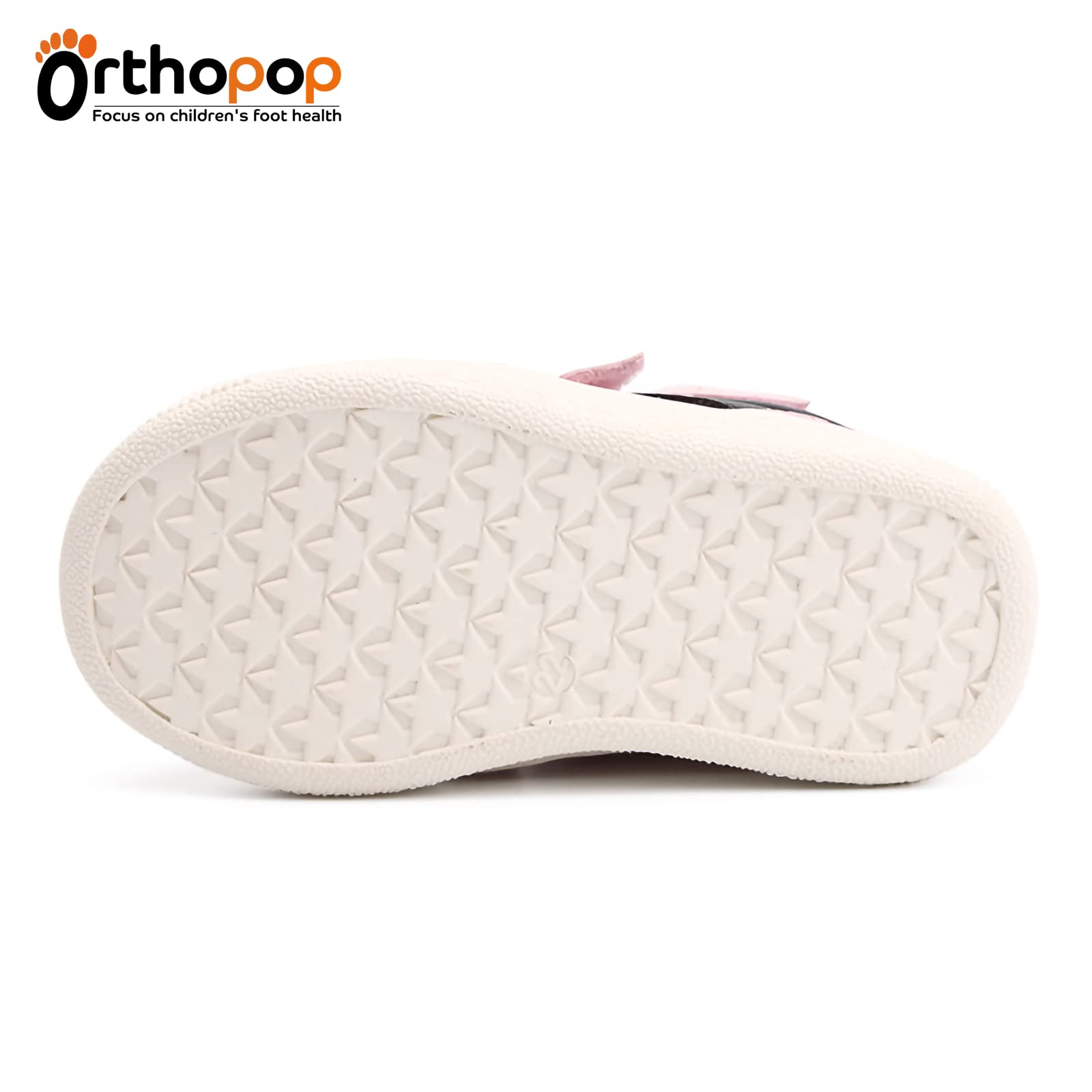Orthopop kids leather-mesh-microfiber shoes pink, soft, durable everyday wear.