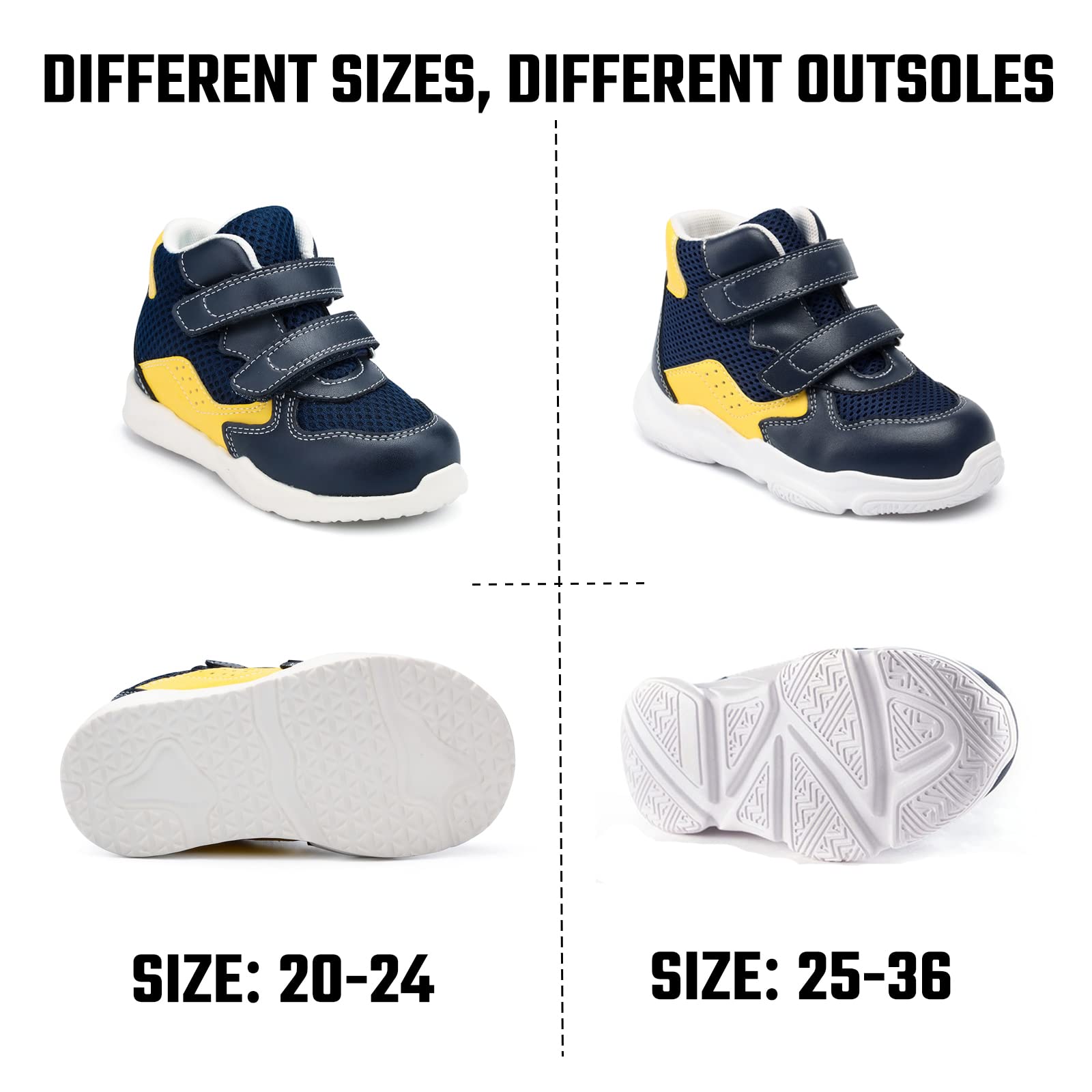 Orthopop Kids Orthopedic Shoes blue heel-stability view for balanced steps.