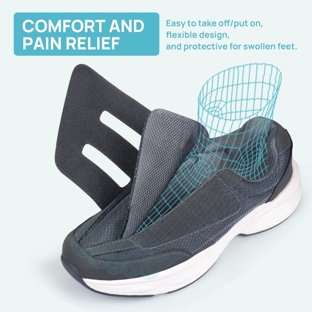 Ortho+rest grey sole close-up with non-slip traction