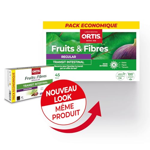 Ortis Fruits & Fibres Regular dates and fiber content visual.
